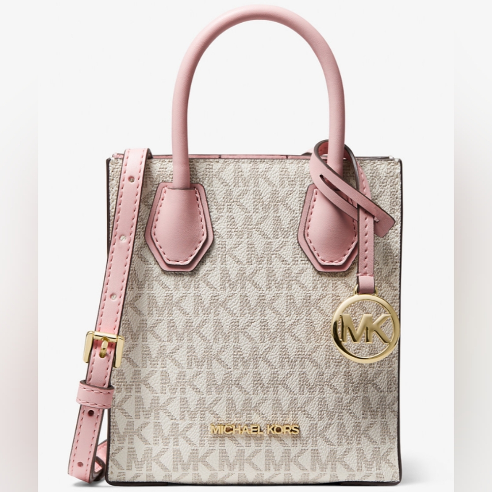 New Michael Kors Mercer Extra-Small Logo and Leather Crossbody Bag - Picture 1 of 5